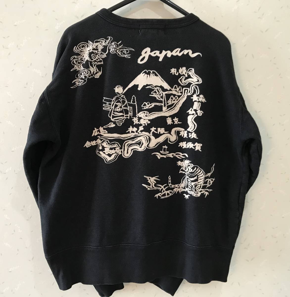 ※ クロップドヘッズ CROPPED HEADS 和柄 スウェット トレーナー M 　　　　　　　　　BJAI.AA
