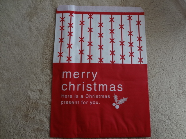 かわいい、クリスマス柄の紙袋、平袋、大きめ、２０枚セット