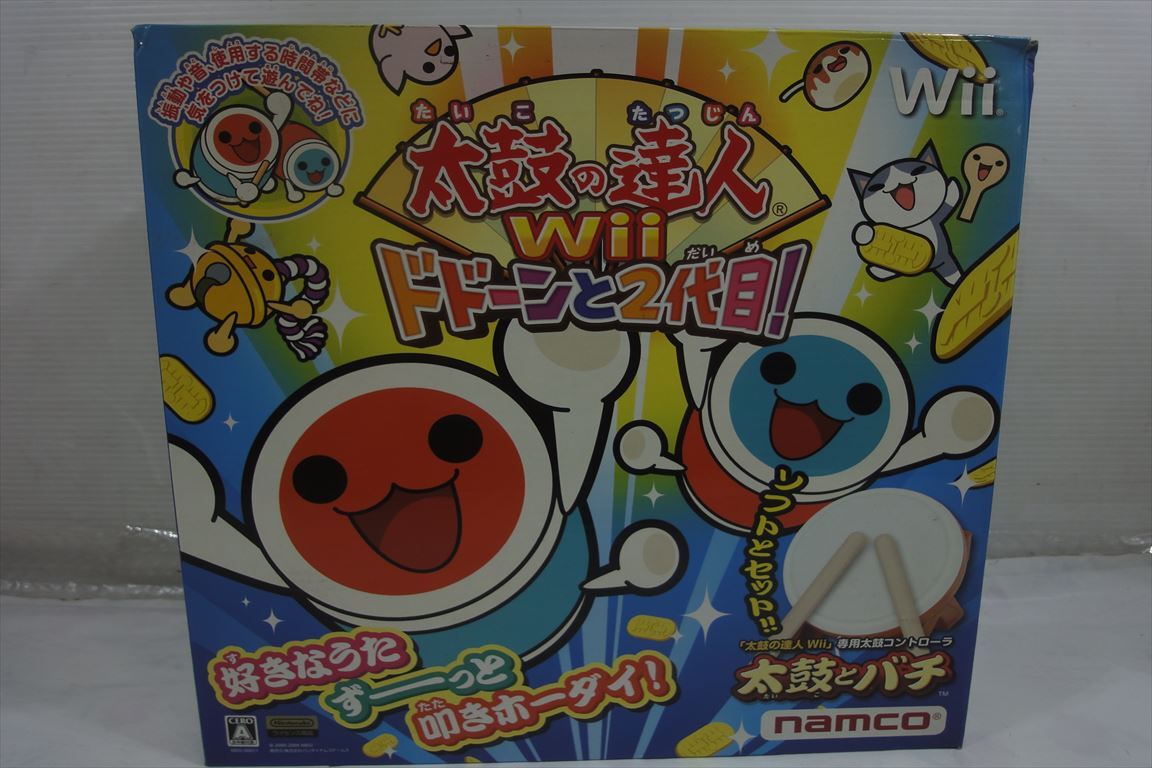 ◆j06-1R2461 / 【Wii】太鼓の達人 ドドーンと２代目！ 専用コントローラ 太鼓とバチ ★ タタコン