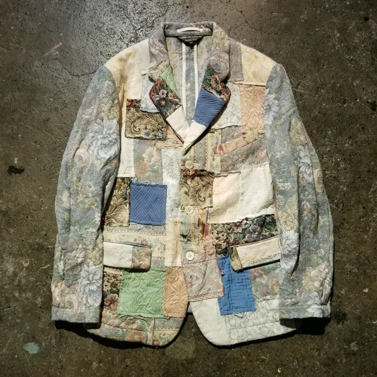 COMME des GARCONS HOMME PLUS 00ss ゴブランパッチワーク 切替ジャケット 2000ss AD1999 コムデギャルソンオムプリュス 進化する色