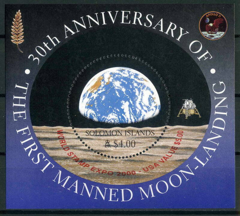 ★1999年 ソロモン諸島 最初の月面に着陸30周年 未使用 小型シート(MNH)◆ZZ-222◆送料無料