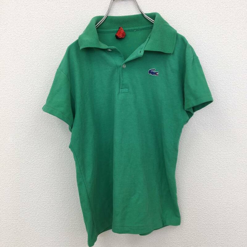 【ブルーロゴ】ラコステ 半袖 ポロシャツ ワンポイント Sサイズくらい グリーン