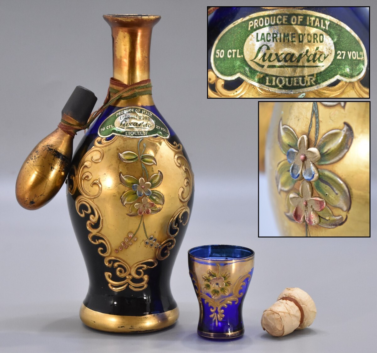 未開栓 希少 古酒 LUXARDO ルクサンド 黄金の涙 リキュール Lacrime D'oro グラス 栓付 500ml 27% ベネチアン ガラス イタリア RK-669S/120