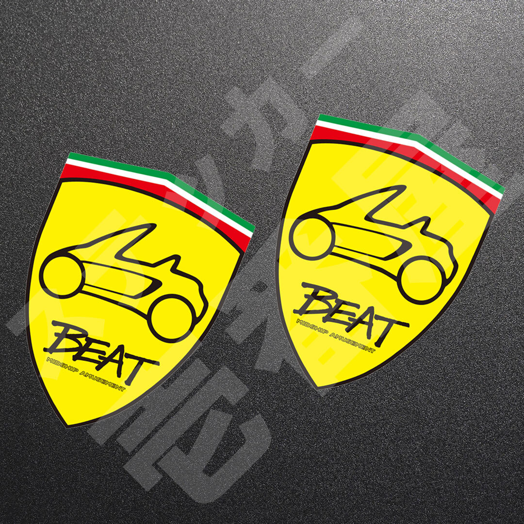 新品・未使用☆ホンダ ビート PP1 フェンダーエンブレム マグネット “ ビートイラスト ” 左右セット(2枚)　HONDA BEAT 新品|送料無料