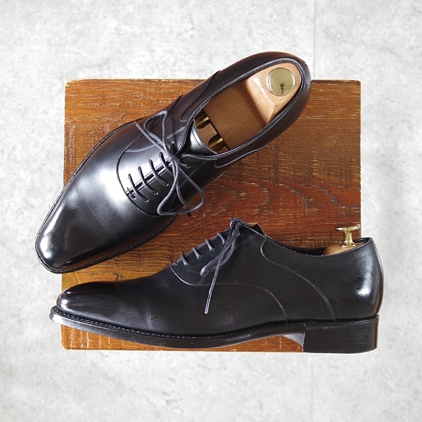 ★極美品★三陽山長 SIZE 6.5【定価￥80,300-★鞍之介/R309ラスト】サドルシューズ/カーフ/黒/KURANOSUKE/Sanyo Yamacho★m573-7