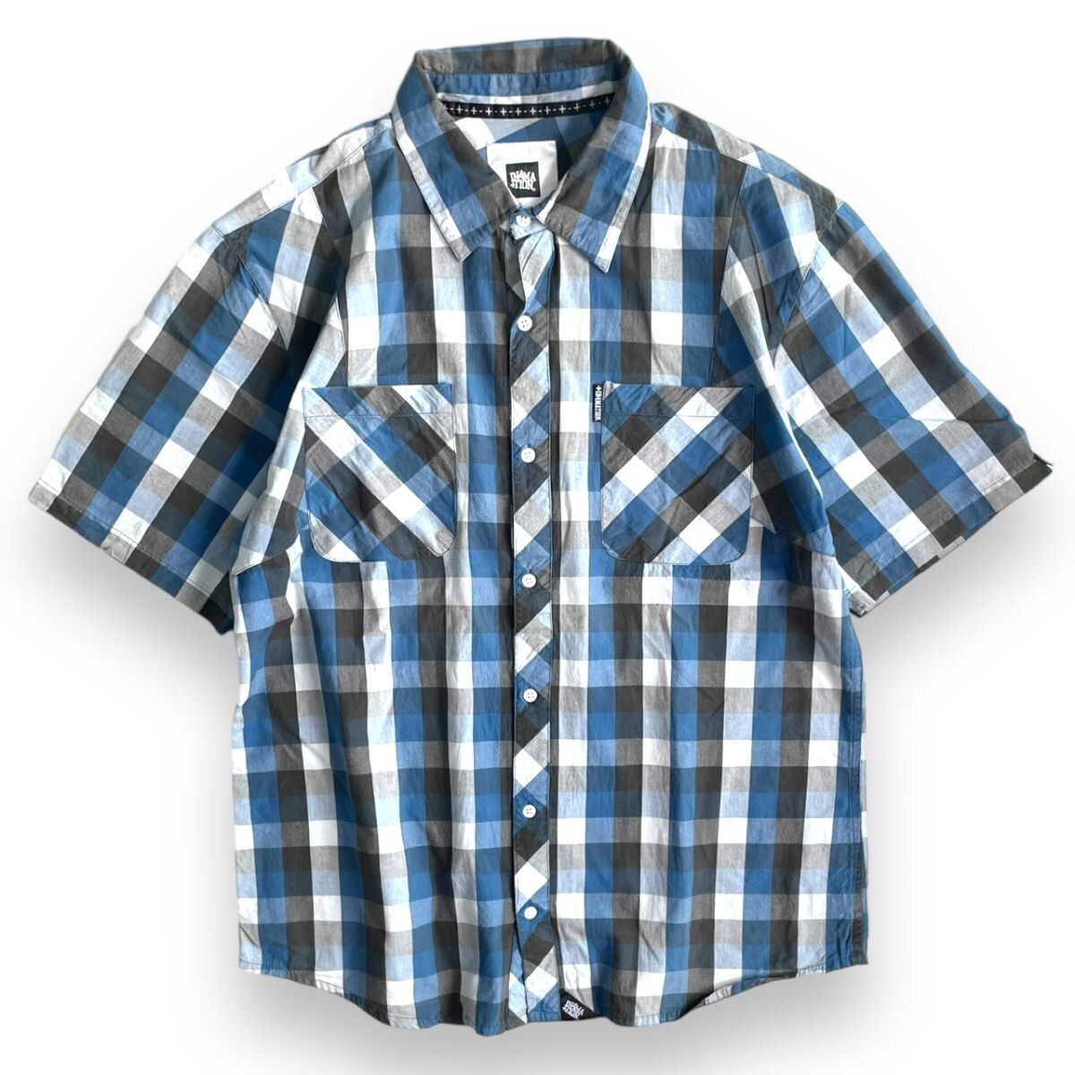 希少★インド製★ IN4MATION インフォメーション 半袖 チェック柄 コットン ボタン シャツ SHIRT HAWAII KICKS HI キックスハイ ハワイ