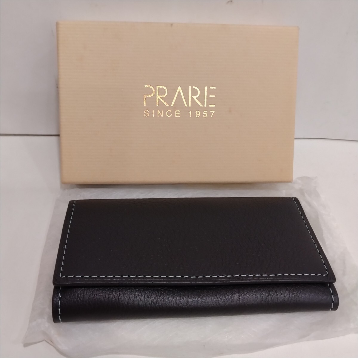 M211022　PRARE　キーケース　5連　NP10660　クロ／ブルー　プレリー　箱付き　ファッション小物 
