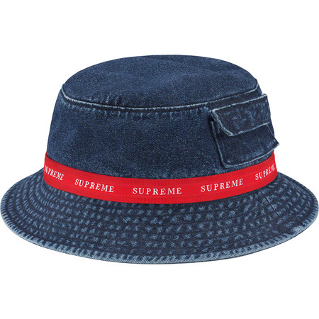 希少★新品本物【DENIM★M-L】Jacquard Logo Taping Crusher ジャッカードロゴテーピング 正規店購入 シュプリーム 入手困難 Supreme 19A/W