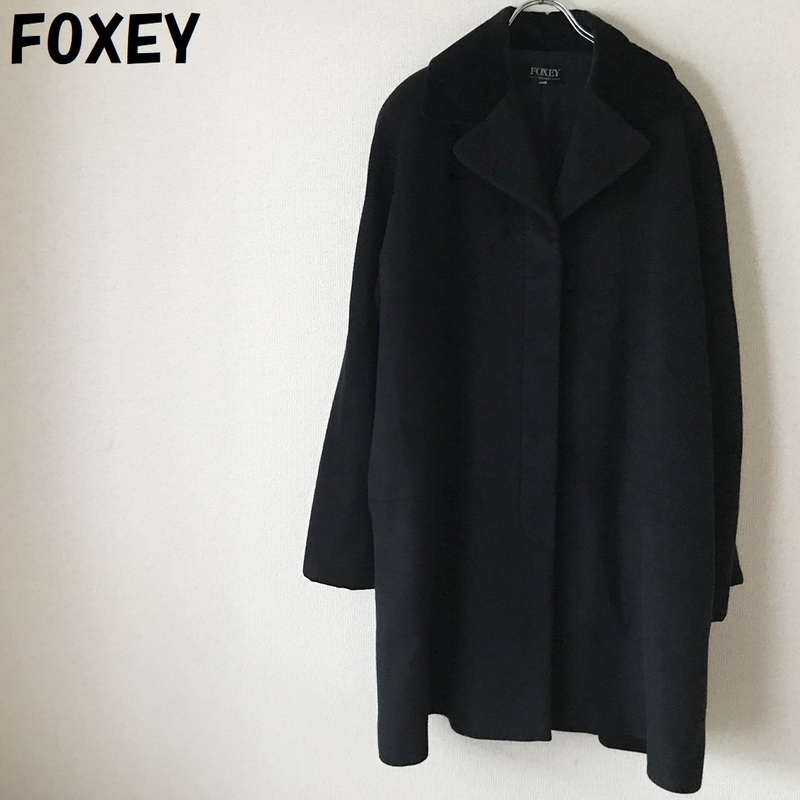 【人気】FOXEY/フォクシー カシミヤ混コート ネイビー サイズF レディース/4000