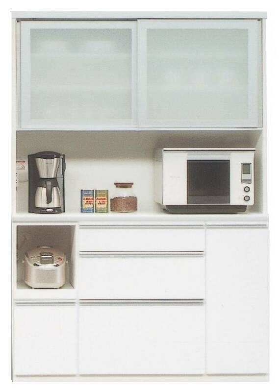 /新品/機能満載 安心安全 国産品 家電対応 キッチンボード140㎝サイズ 清潔感あるクリーンホワイト色 モイス フルオープンレール付 食器棚
