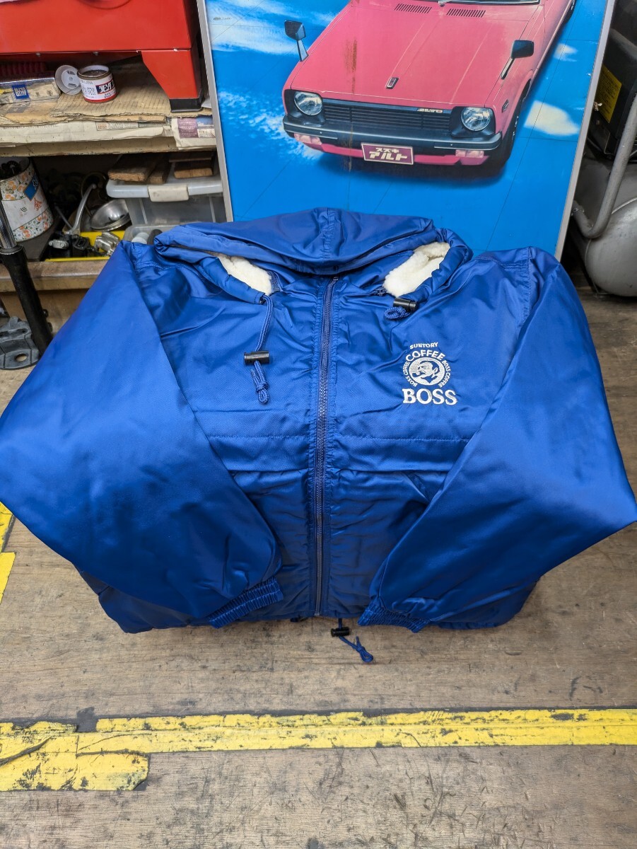 当時物 サントリー ボス ボスジャン 非売品 フード付き カストロコート サイズ不明 長期保管 未使用 現状優先品（検索 SUNTORY BOSS