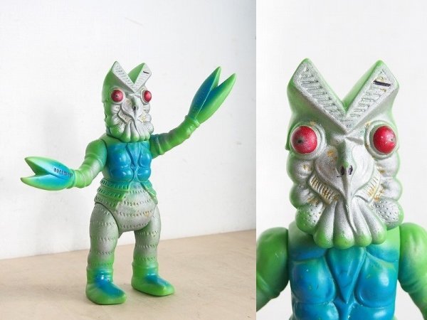 バルタン星人 ソフビ人形　ウルトラマン　円谷プロ　1966年　ブルマァク　人形　フィギュア　当時物　昭和レトロ　M75