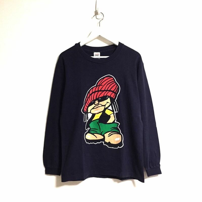 希少 80s ビンテージ USA製◆VISION STREET WEAR◆ロンt ネイビー M ビジョン ヴィジョンストリートウェア 長袖 tシャツ navy アメリカ製