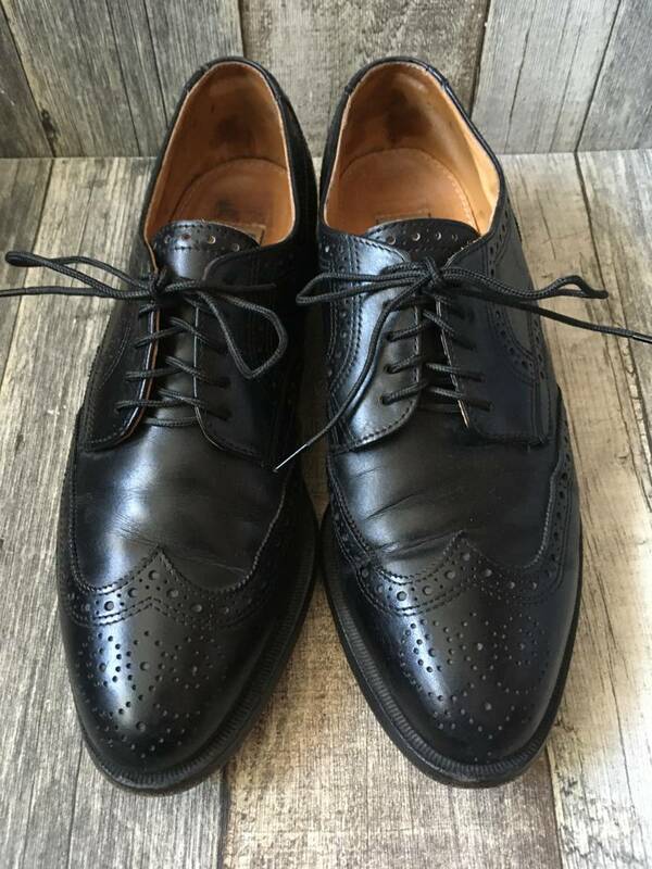 送料無料　COLE HAAN コールハーン　ウィングチップ　黒　アメリカ製