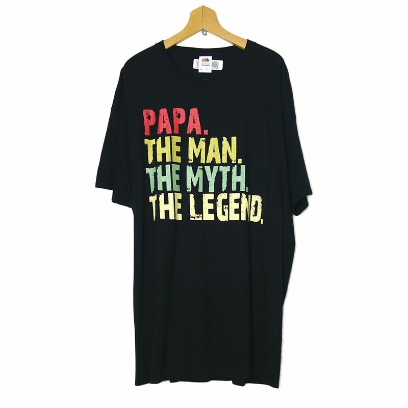 プリント Tシャツ PAPA デッドストック 新品 FRUIT OF THE LOOM 黒色 BIG メン ズ 2XL 大きいサイズ #2007