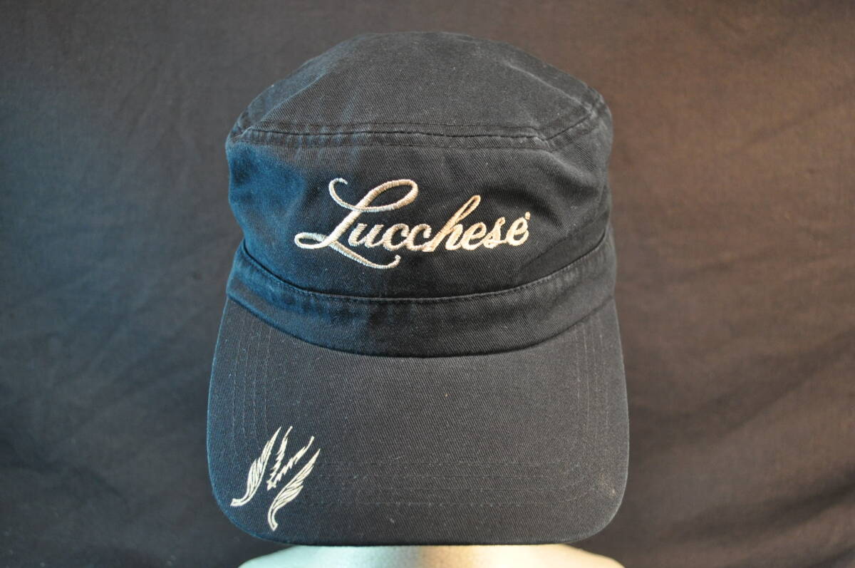 新品　デッドストック　希少　アメリカウエスタンブーツの老舗　ルケーシー社　LUCCHESE　キャップ　黒　綿100%　フリーサイズ