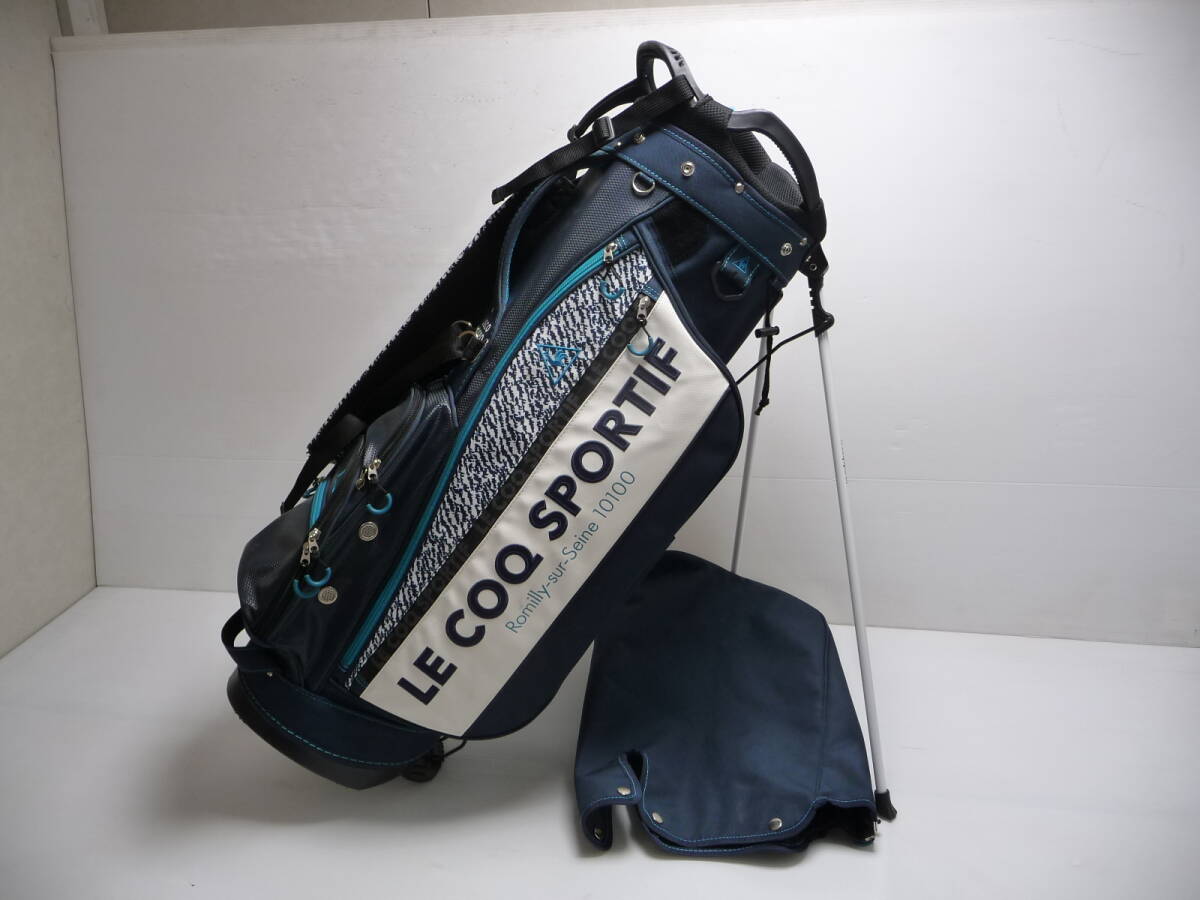 ■Le coq sportif GOLF ルコック ゴルフ キャディバッグ ゴルフバッグ スタンド式 ネイビー■