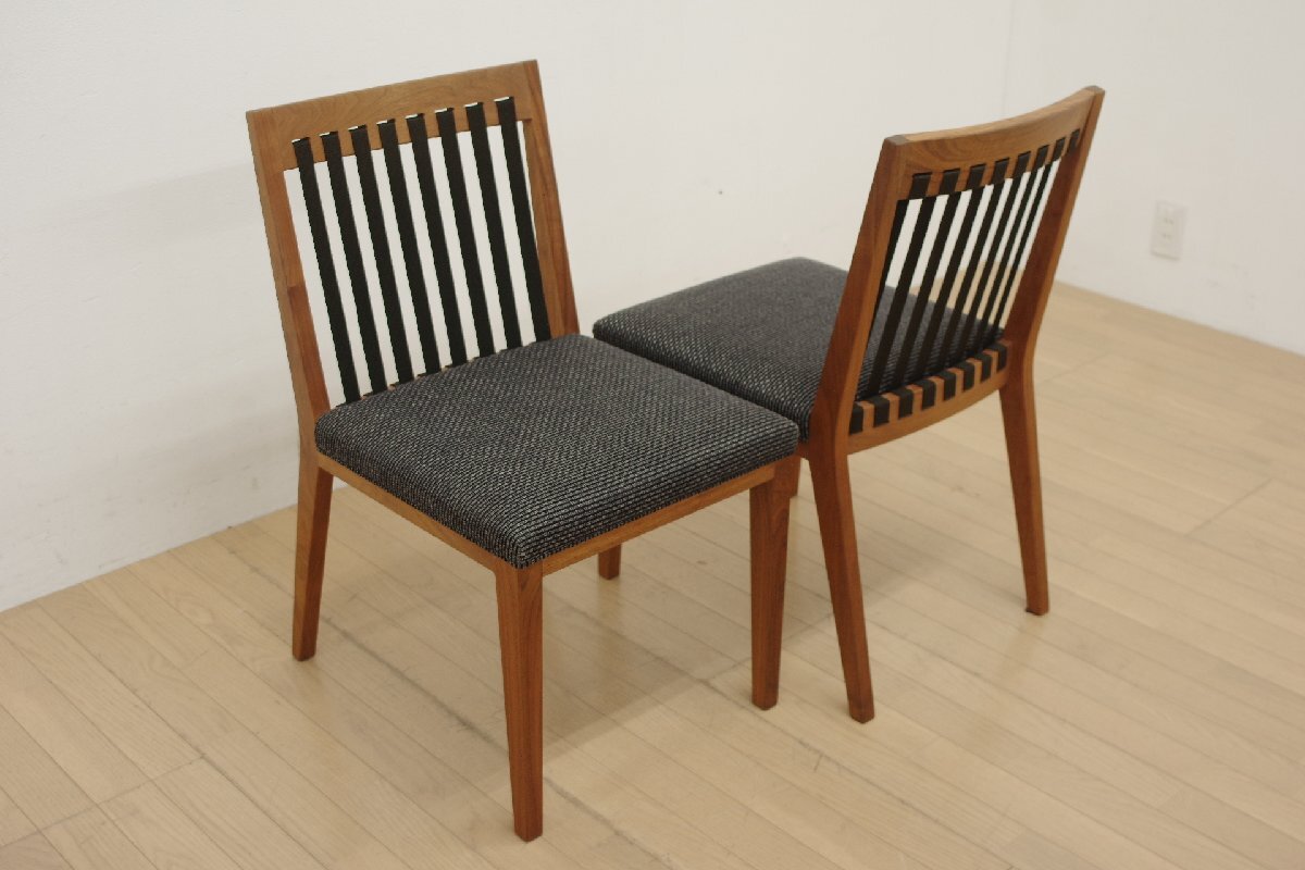 展示品 美品 Ritzwell リッツウェル ダイニングチェア BLAVA ブラヴァ 2脚セット アームレス 椅子 モダン ファブリック 黒 ブラック