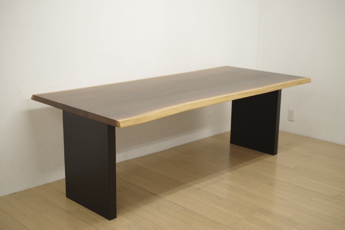 展示 美品 柏木工 最高級 プレミアムテーブル PDT57K ダイニング ウォールナット天板 オーク脚 幅210cｍ モダン シンプル 新品約69万