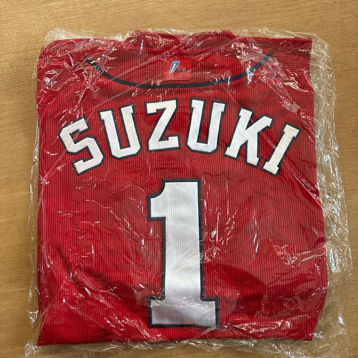 未開封品レア 希少 広島カープ 鈴木誠也 ユニフォーム プロコレ サイズXO 2019年 1番 デサント プロ　ビジター 優勝ワッペン　メッシュ