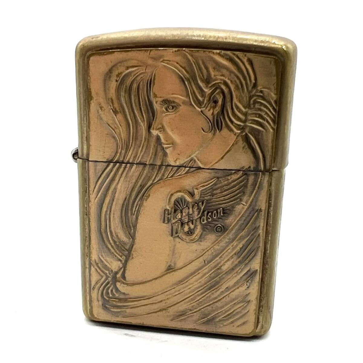 ■ Zippo ジッポ ジッポー HARLEY-DAVIDSON ハーレーダビッドソン SOLID BRASS ソリッドブラス プレート ライター 1994年製
