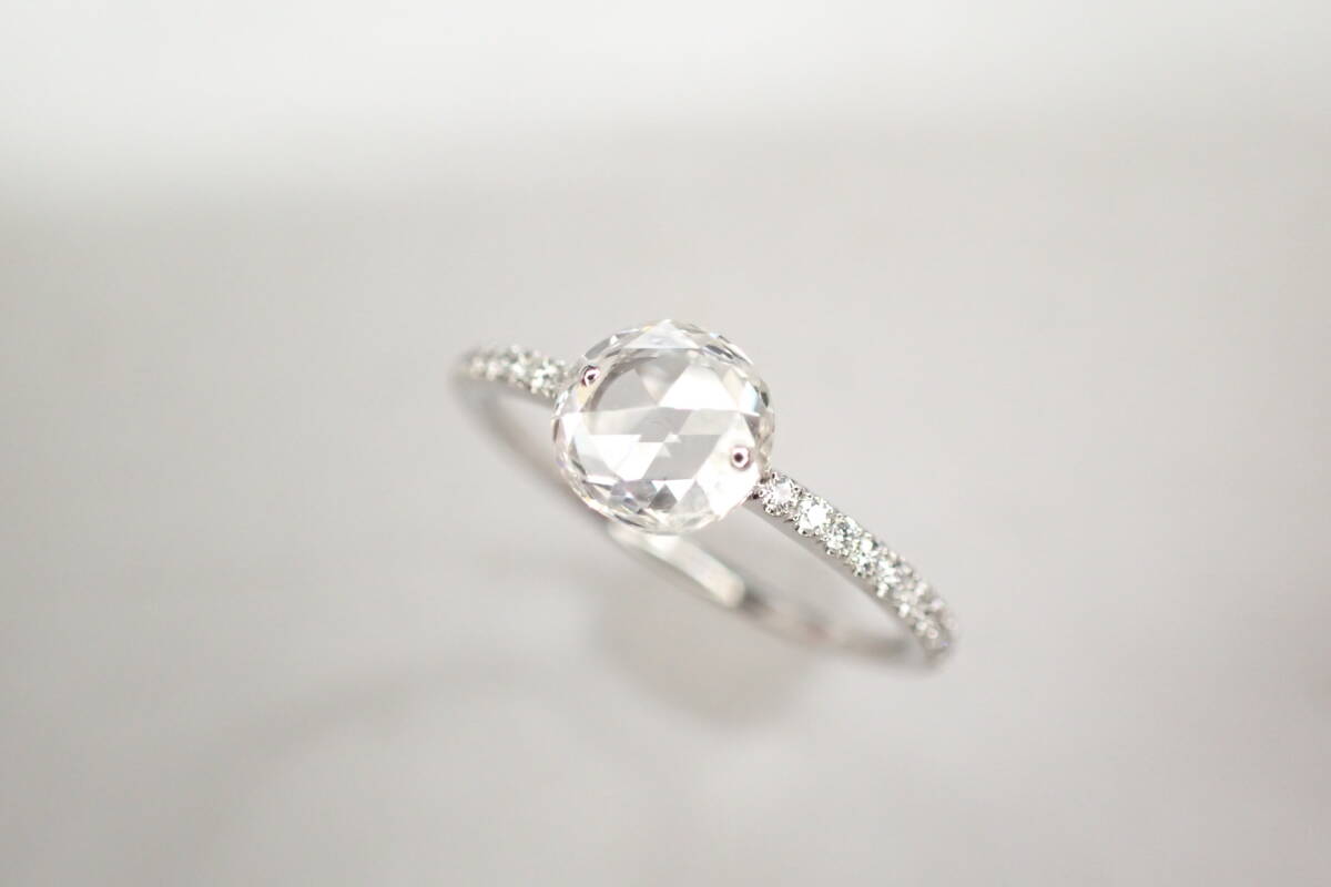 14/美品 ギメル Pt950 ローズカット ダイヤ0.718ct リング 指輪