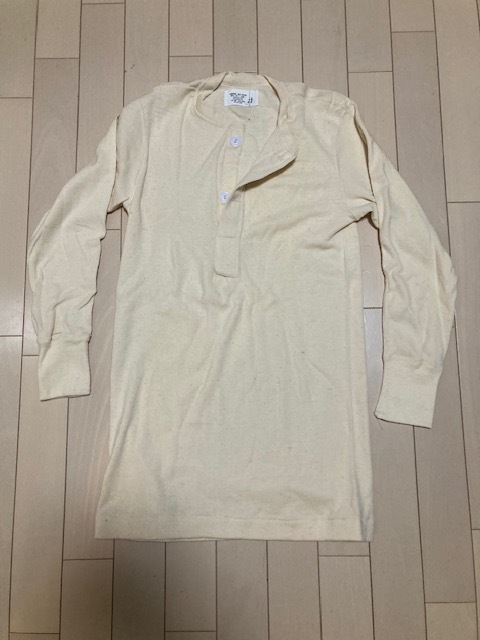 US ARMY ミリタリーヘンリーネックシャツ SMALL 未使用 80年代？