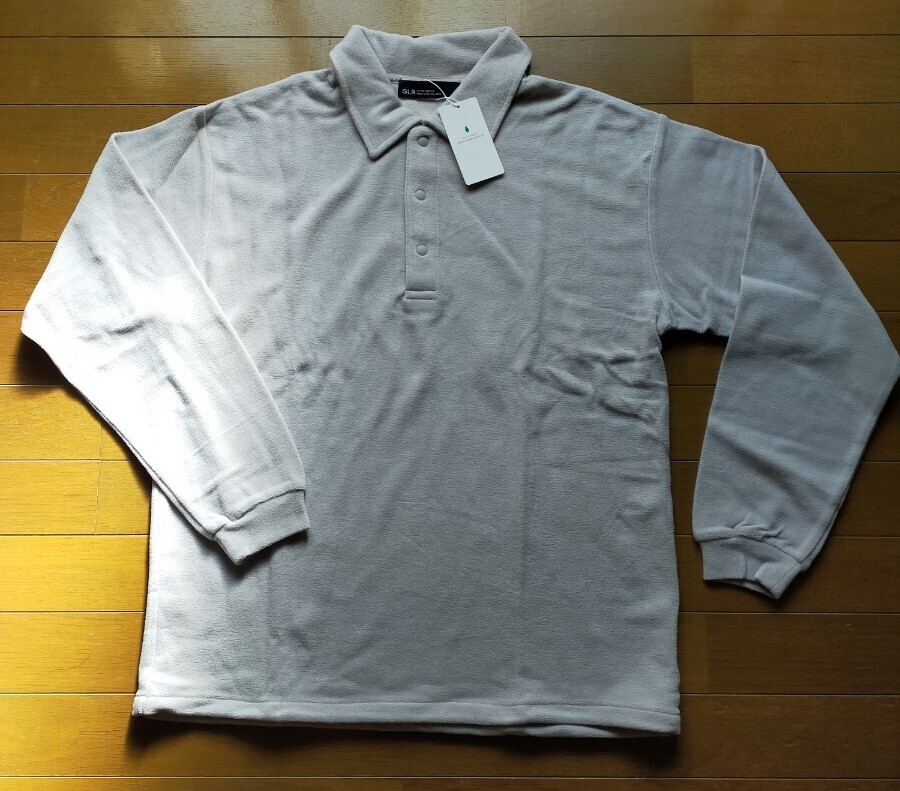 UNITED ARROWS ユナイテッドアローズ ソフトフリース ポロシャツ ライトグレー Sサイズ タグ付き 長袖 トップス 定価7700円 y10573-1-HZ12