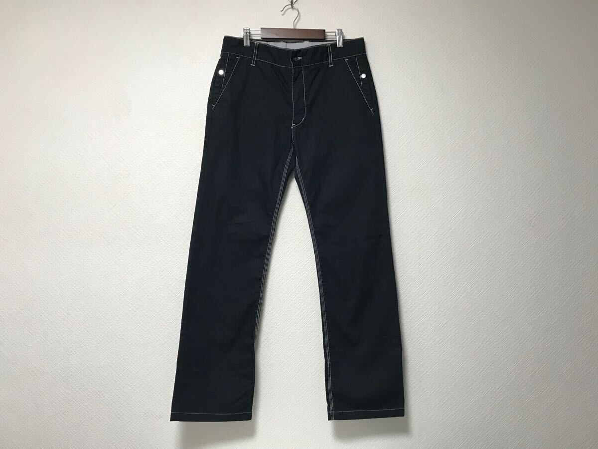 本物インターメッツォINTERMEZZOコットンワークチノパンツメンズサーフアメカジミリタリービジネススーツモードゴルフドレス黒ブラック82M