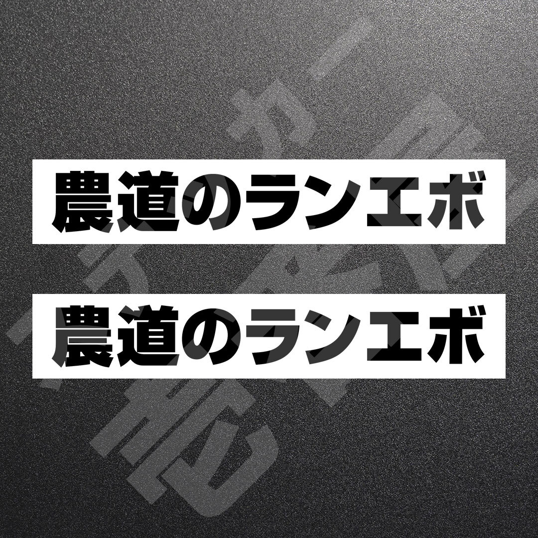 超高品質☆農道のランエボ　カッティングステッカー　ブラック　2枚　縦25mm×横181mm　| 切り文字 | 切文字 | 新品 | 未使用 | 送料無料