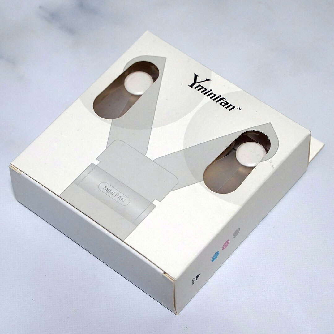 新品☆Yminifan　ハンディー扇風機　ツインファン ミニ扇風機 折りたたみ 風量調節 USB 卓上　小型 ミニ コンパクト 静音 充電式