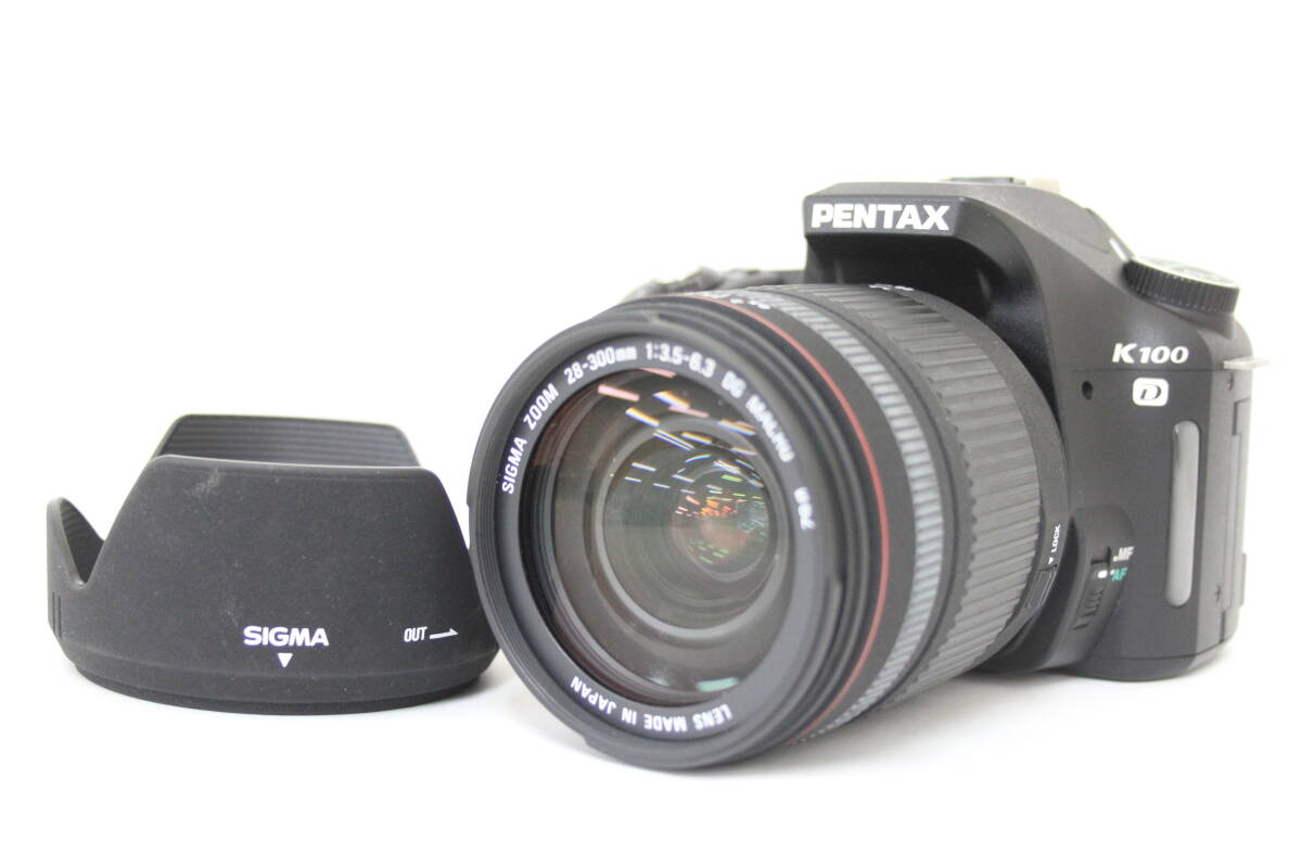 【訳あり品】 ペンタックス Pentax K100 D SIGMA ZOOM 28-300mm F3.5-6.3 DG MACRO フード付き デジタル一眼 M1398