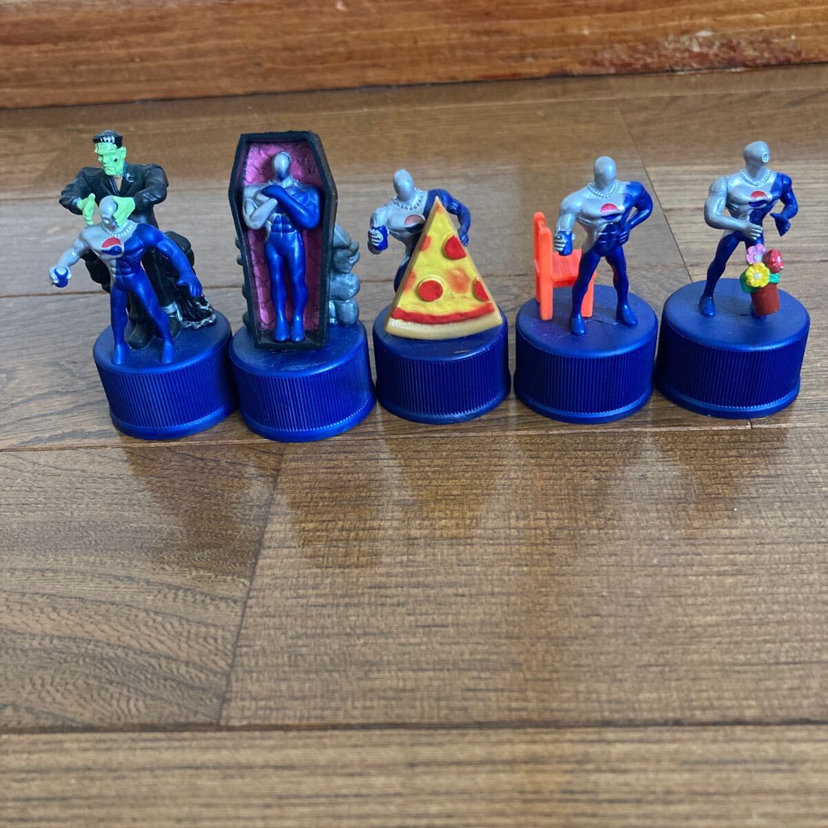 ペプシマン/ボトルキャップ/当時品/5個セット/未使用/保管品/