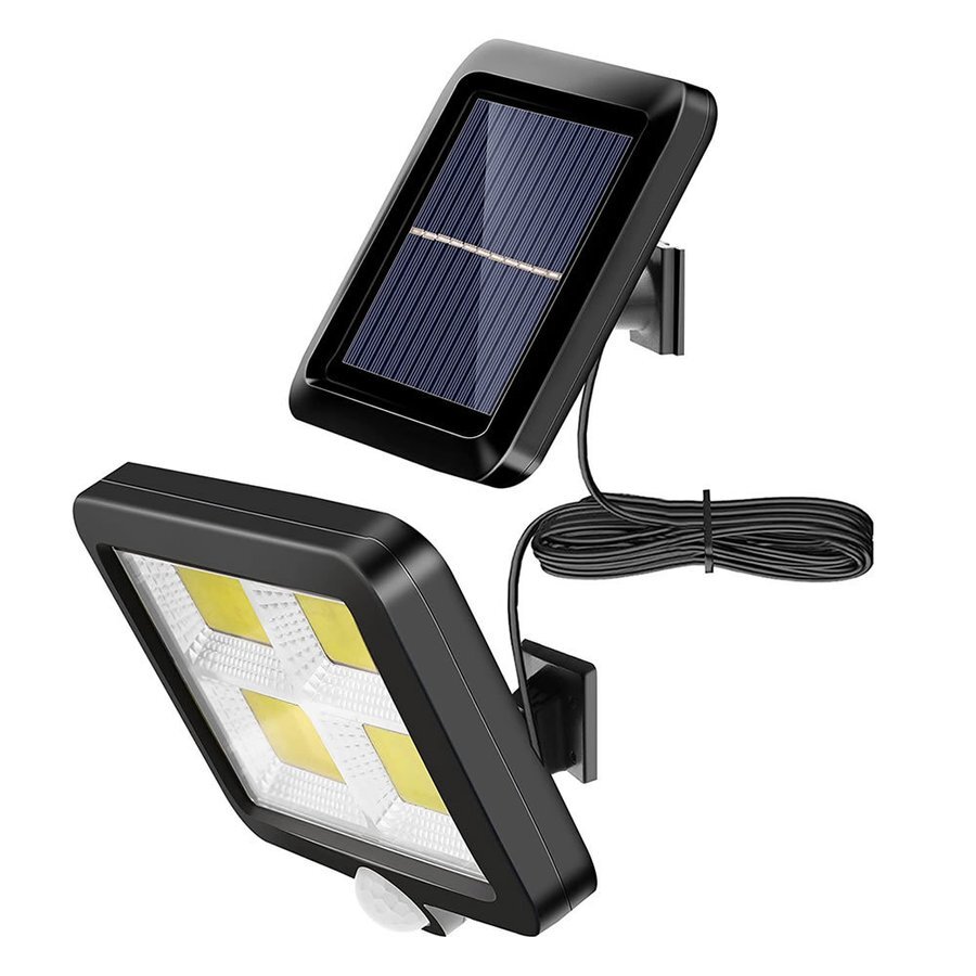 ソーラーライト センサーライト パネル 分離型 5Mコード 防犯 IP65防水 壁掛け式 128LED 高輝度 屋外照明 玄関 駐車場 庭 tec-sepalight03