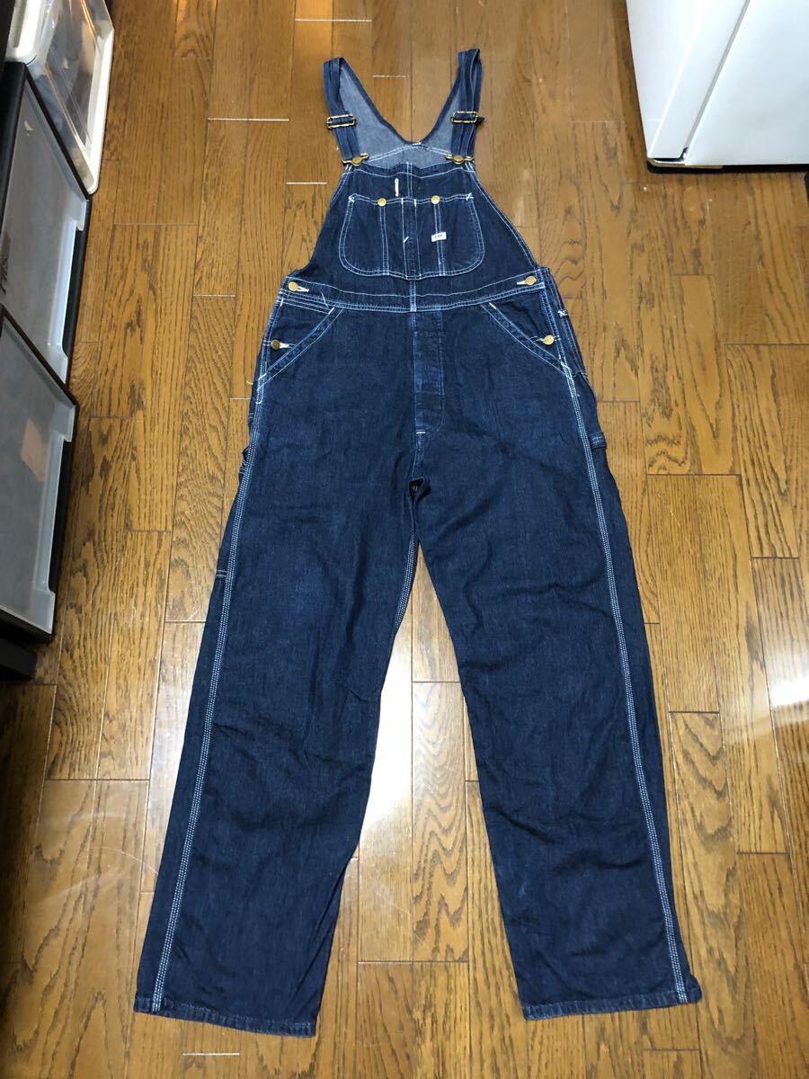 濃紺　美品　Lee オーバーオール LM7254 ダークブルーインディゴデニム　日本製　Mサイズ サロペット