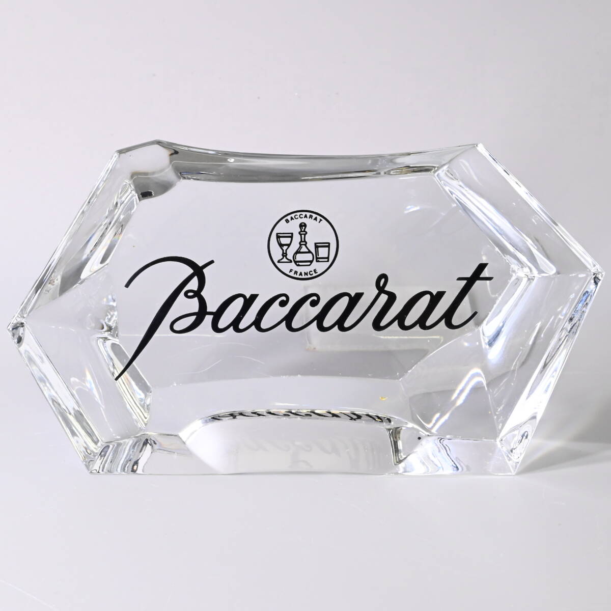 〇0712 バカラ ロゴ ネームプレート BACCARAT ディスプレイスタンド 非売品 ラージサイズ クリスタルガラス レア 希少 置物 オブジェ