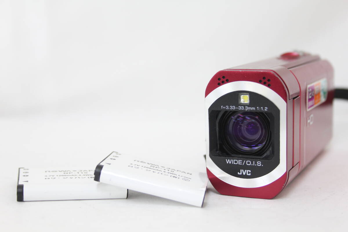 【返品保証】 【録画再生確認済み】JVC GZ-V675-R レッド 12 MEGA F1.2 バッテリー付き ビデオカメラ M945