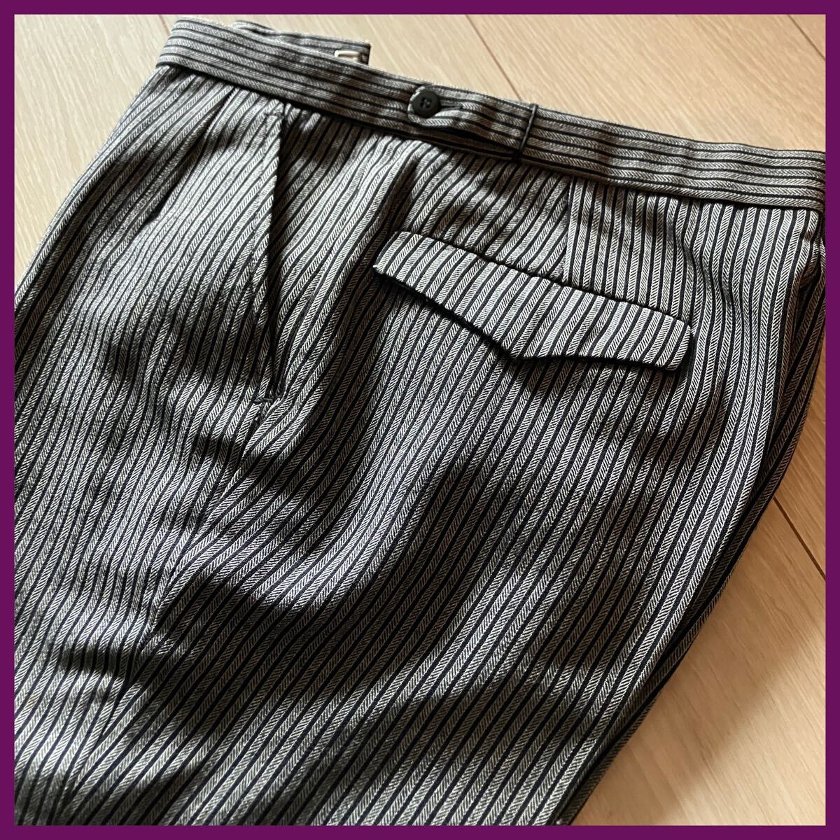 美品！！！【ヨーロッパ古着】パンツ/ウール/size:46/ストライプ/フォーマル/ スラックス