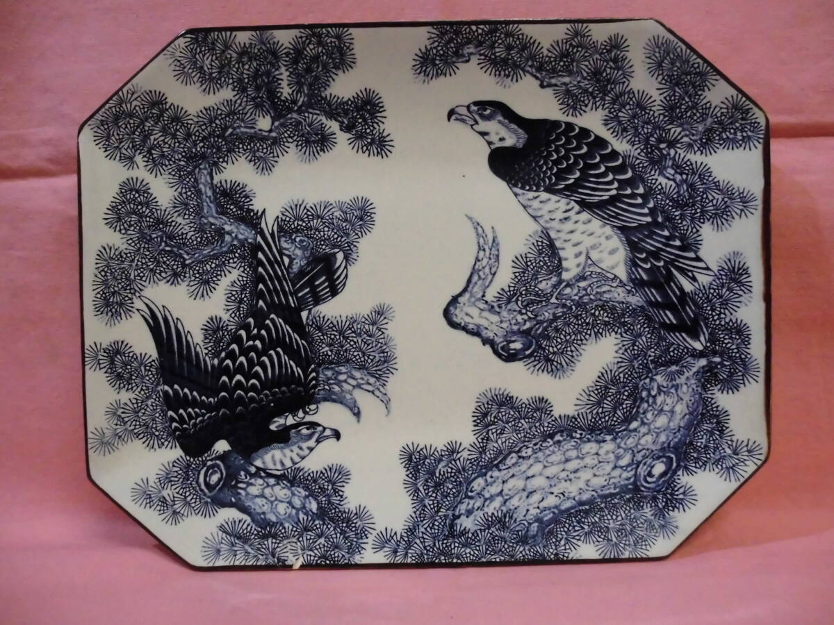 大皿小皿セット　☆　鳥柄　☆　八角　☆　大皿１枚　小皿４枚　☆　未使用品　☆