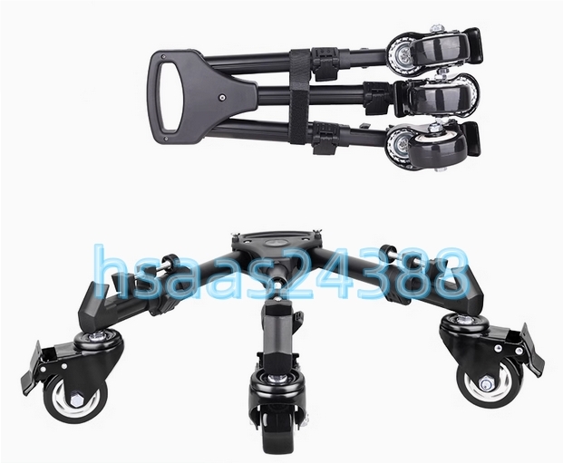 ARTCISE TD1　三脚ドリー カメラ ビデオカメラ台車 7cmゴムホイール 調節可能なレッグマウント三脚 プーリー 最大耐荷重15キロ 一個の出品
