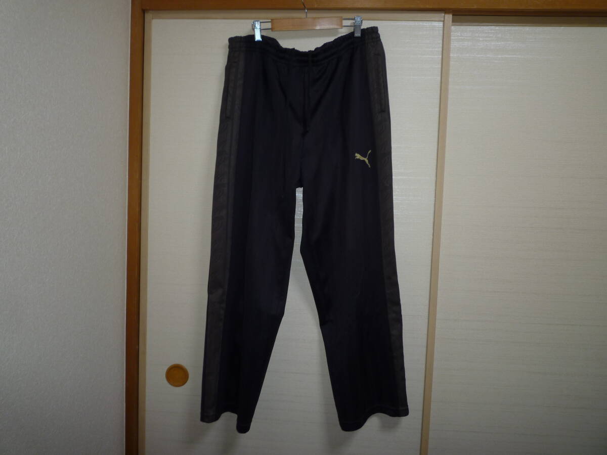 プーマ シャドーストライプジャージパンツ 黒 Lサイズ 　難あり