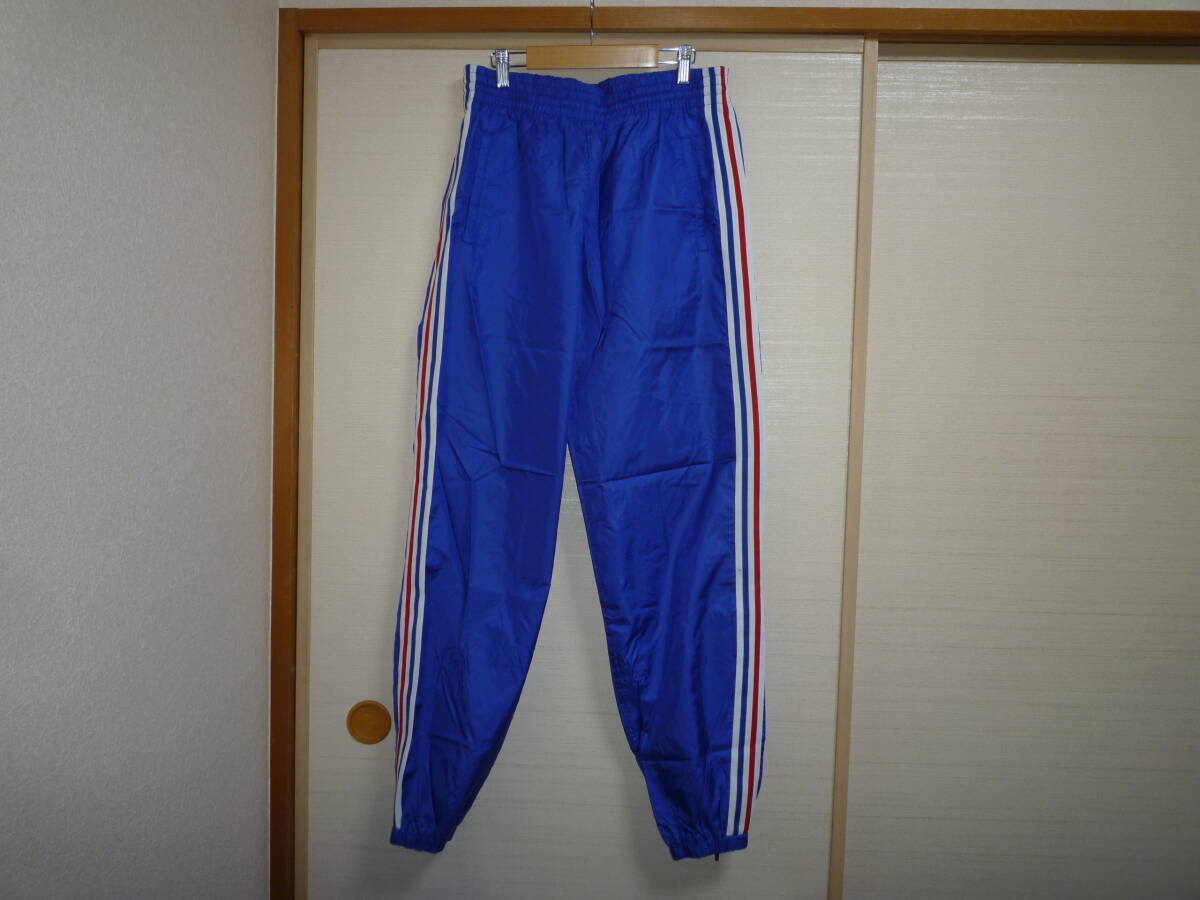 アディダス ナイロンパンツ 青×赤白青ライン L－Oサイズ トリコロール柄
