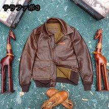 フライトジャケット メンズ ジャケット 1.8mm カウハイド 牛革 革ジャン S～4XL　ブラウン