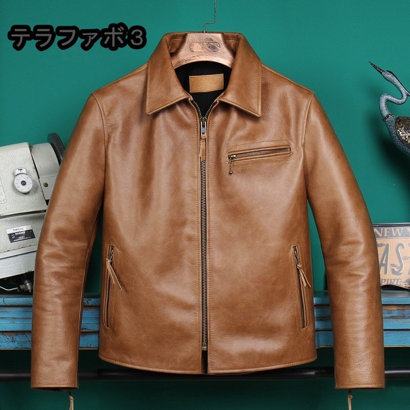 アメカジ1940’S レザージャケット 上品　ユーズド加工本革 牛革　ライダースジャケット メンズファッション 　革ジャン S～4XL　ブラウン