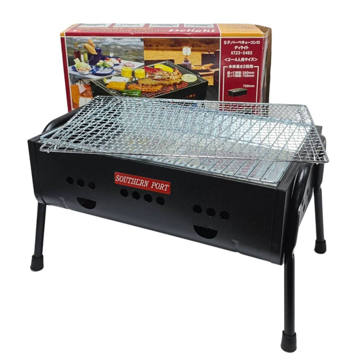 【60741k】未使用 BBQ サザンポート S.P.バーベキューコンロ ディライト KT23-5482 2人～4人用サイズ 経年保管品 現状品
