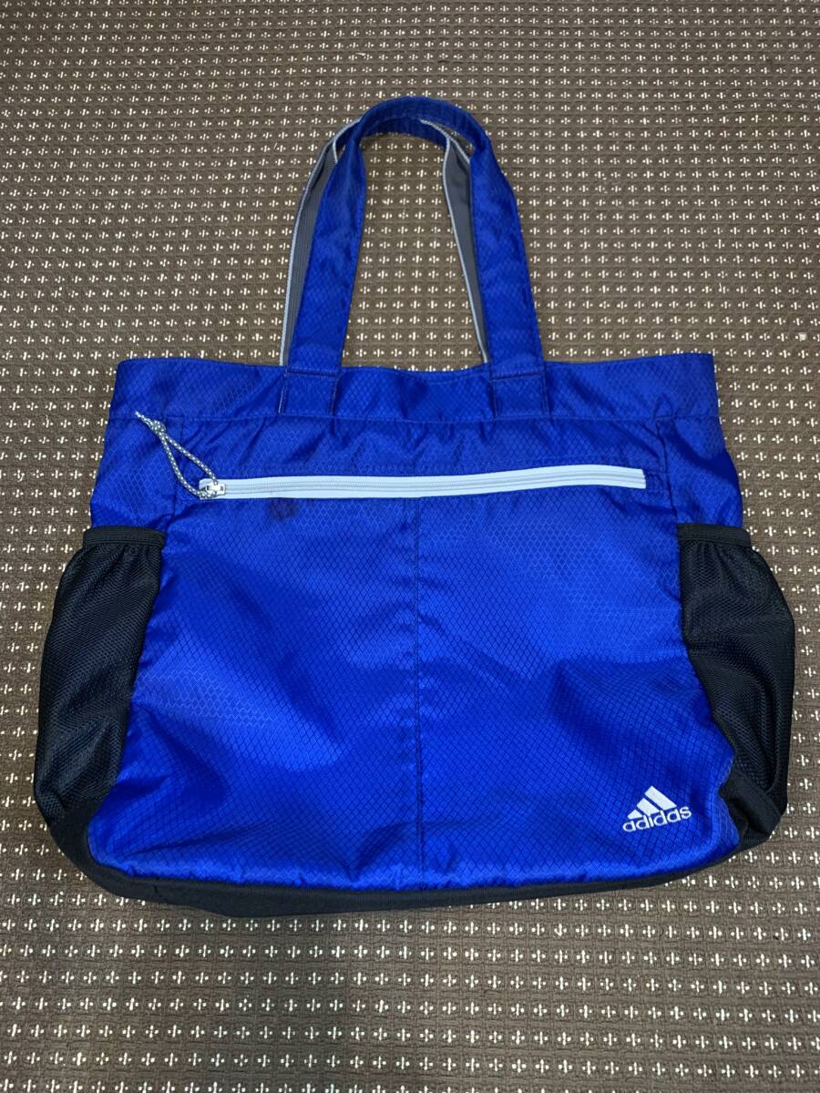 アディダス adidas トートバッグ ／ 青 ／ サイズ（約）：縦37×横32㎝×奥行12cm☆彡