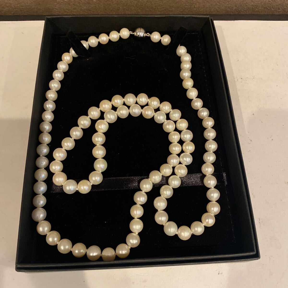 本真珠 パールネックレス　ロングネックレス　総重量133.3g 直径9.7mm-10.3mm