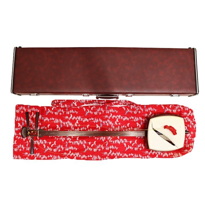 【和楽器】三味線 紅木 金細 子持ち綾杉胴 中棹 正寸 福林(K9刻印) 二本溝 東さわり 弦楽器 長袋 ハードケース 送料880円