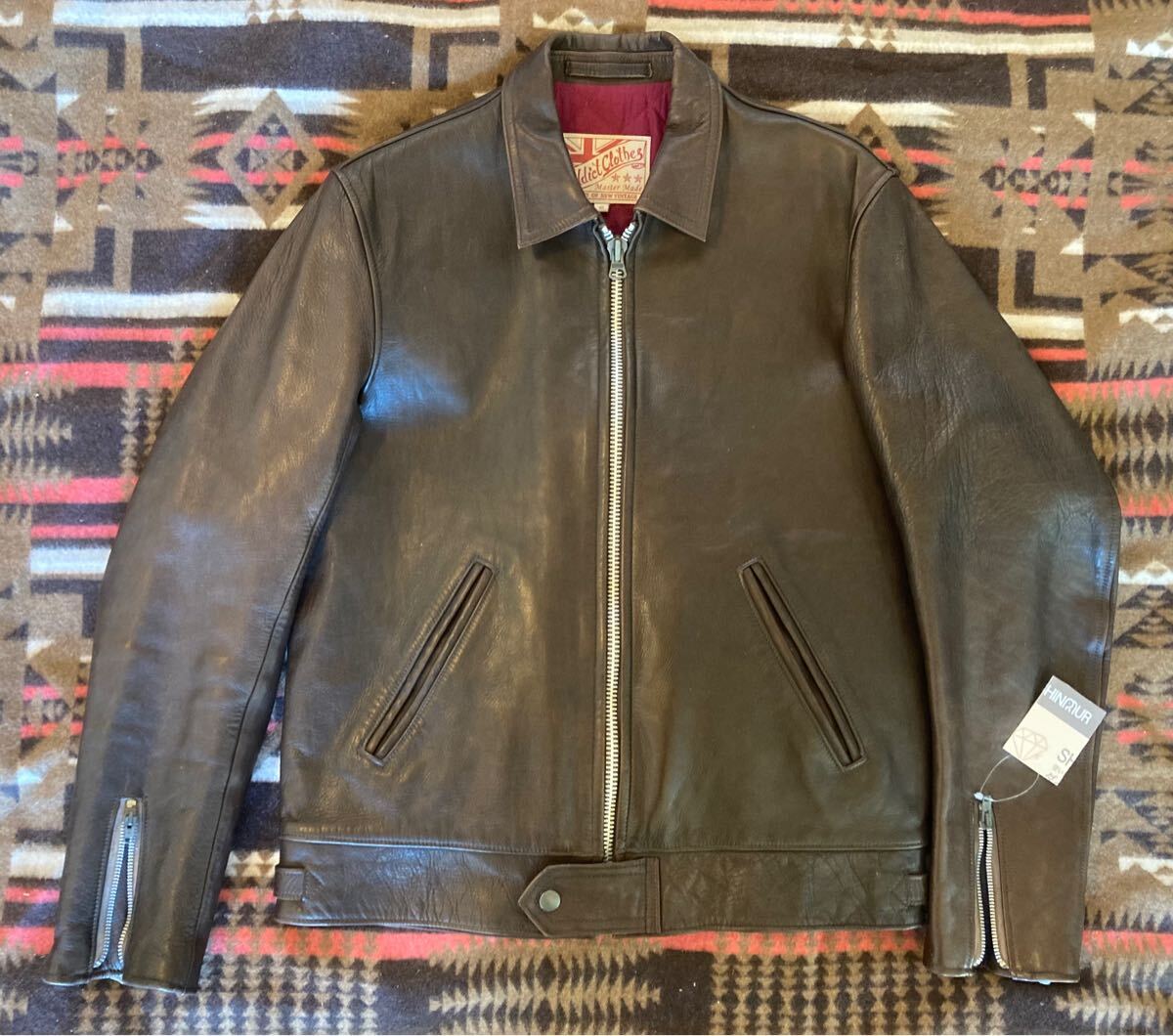 定価209000円アディクトクローズAD01ホースハイド馬革シングル茶ライダースジャケット40レザージャケット革ジャン z556