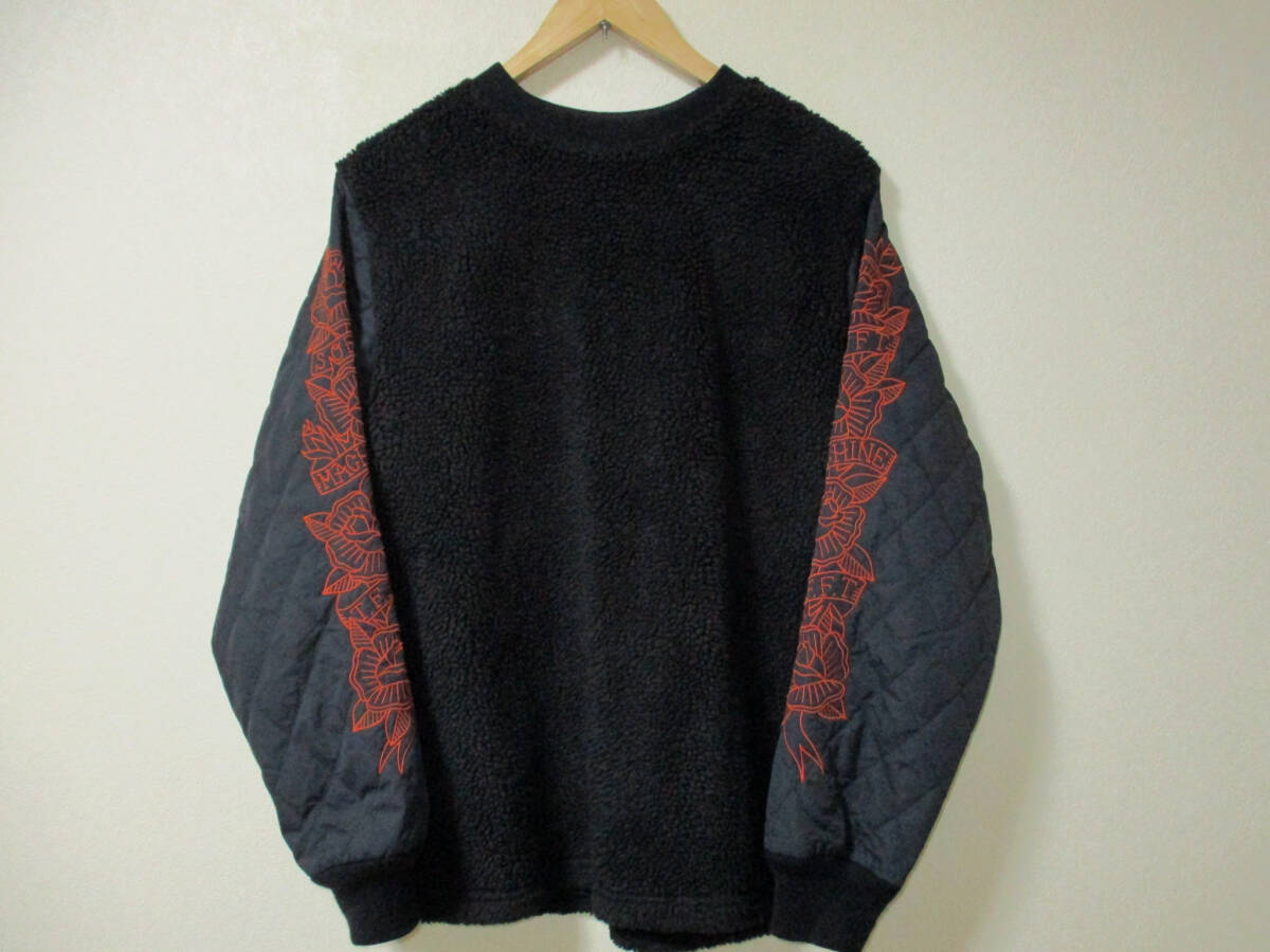 日本製★SOFT MACHINE　　ボアライナー　切替　刺繍　黒×オレンジ　SM-19aw-019　サイズ　L　　　　（３F　ケ↑ハ大